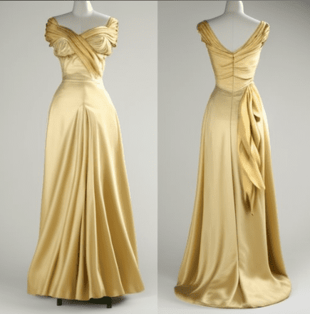 1950 Evening Dress Yellow