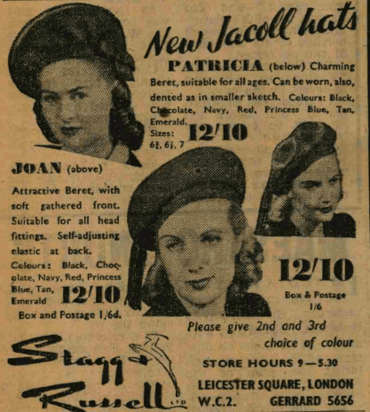 1950s style guide - The 1950s Jacoll Hat Advert