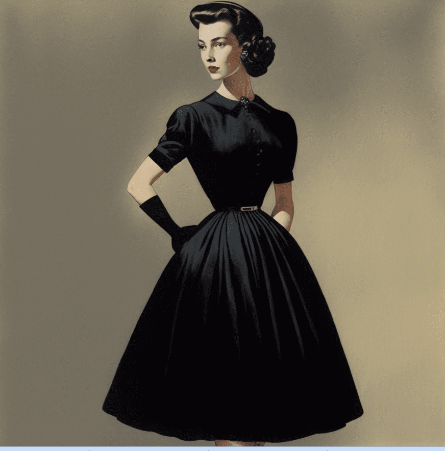 1950s Fashion Little Black Dress