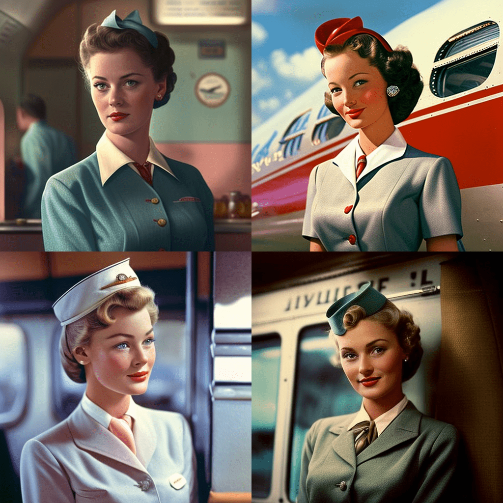 1950s Fashion Flight Attendants