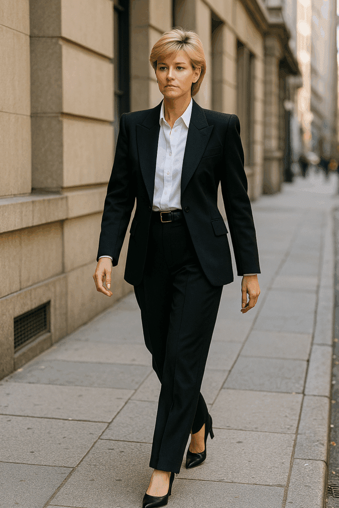 90s fashion women suit