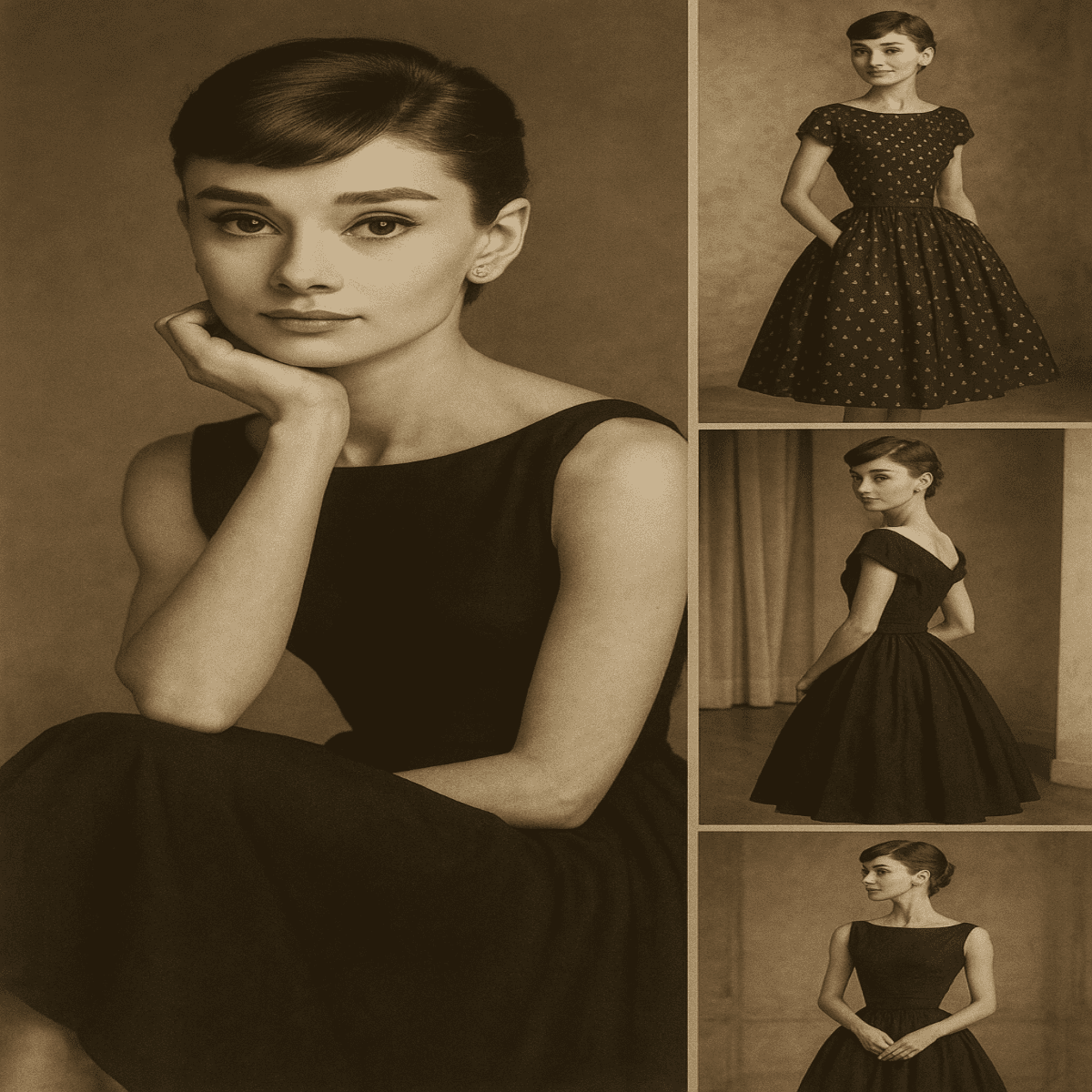 KUSTOM ART Tableau Quadrillage Style Vintage Série Acteurs Célèbres Audrey Hepburn Impression De Collection Sur Bois 18 X 25 Cm