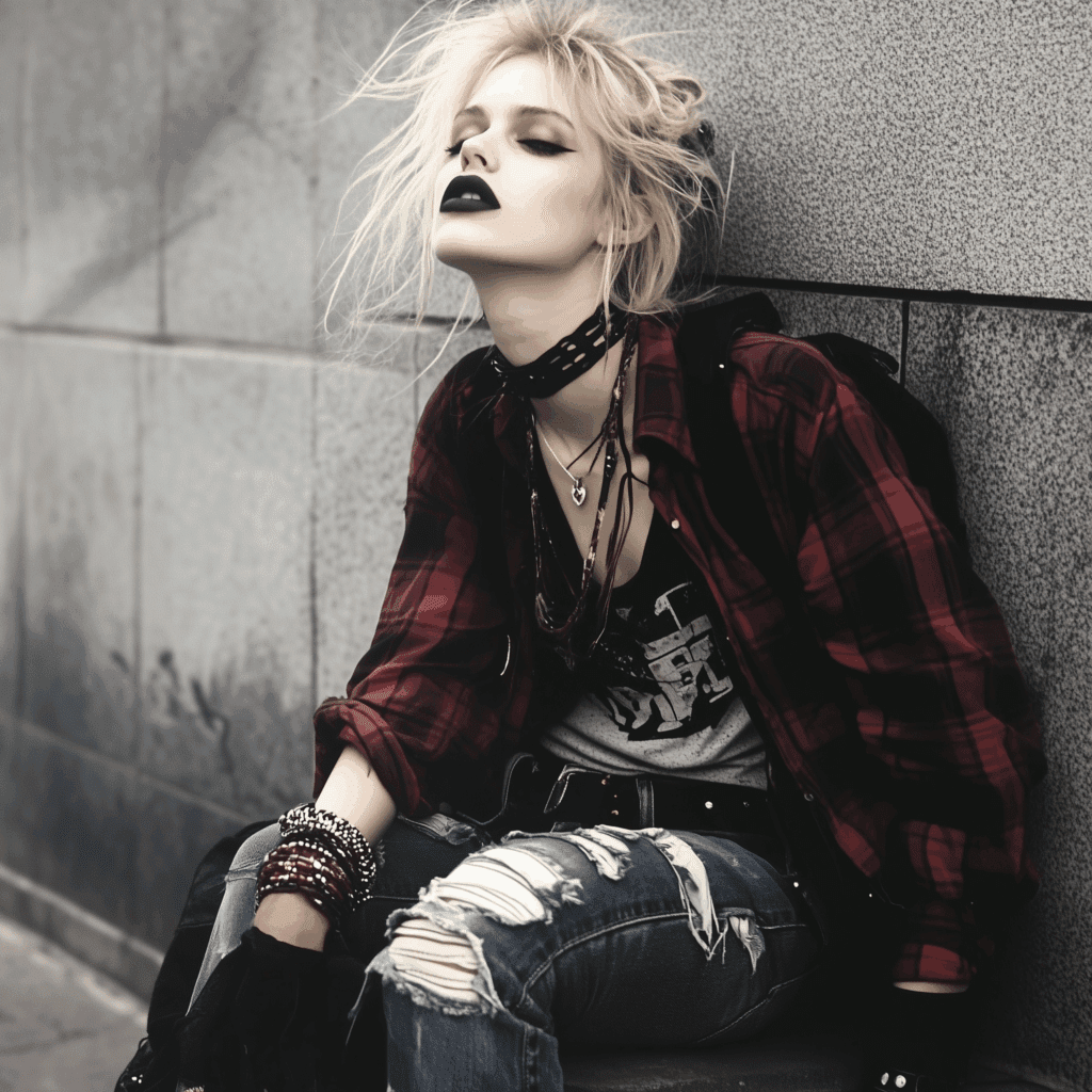 90s fashion grunge and flannel shirts